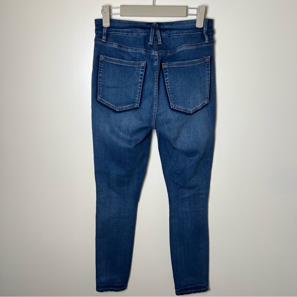 Good American Good Legs Skinny Jeans Distressed High Rise Dark Wash Size 4/27 - Picture 4 of 7